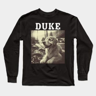 Duke, bootleg,  golden retriever puppy design for dog lovers Long Sleeve T-Shirt